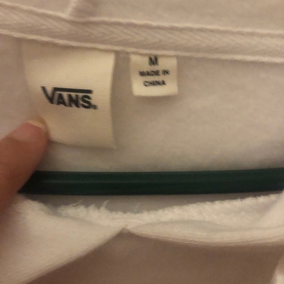 Vans White Checkerboard Fleece Hoodie - Medium - Picture 5 of 7